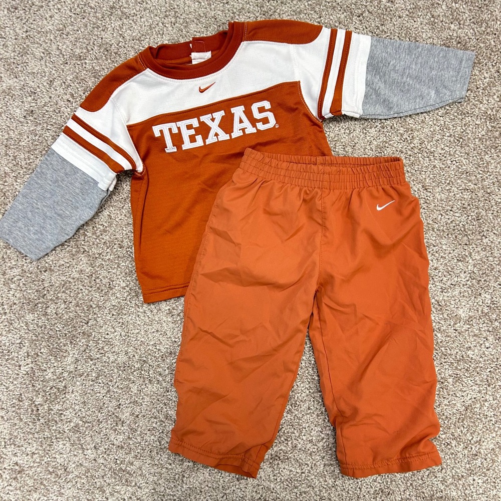 Nike y2k Texas Longhorns Outfit 18 Months Pants Shirt Vintage Baby Toddler